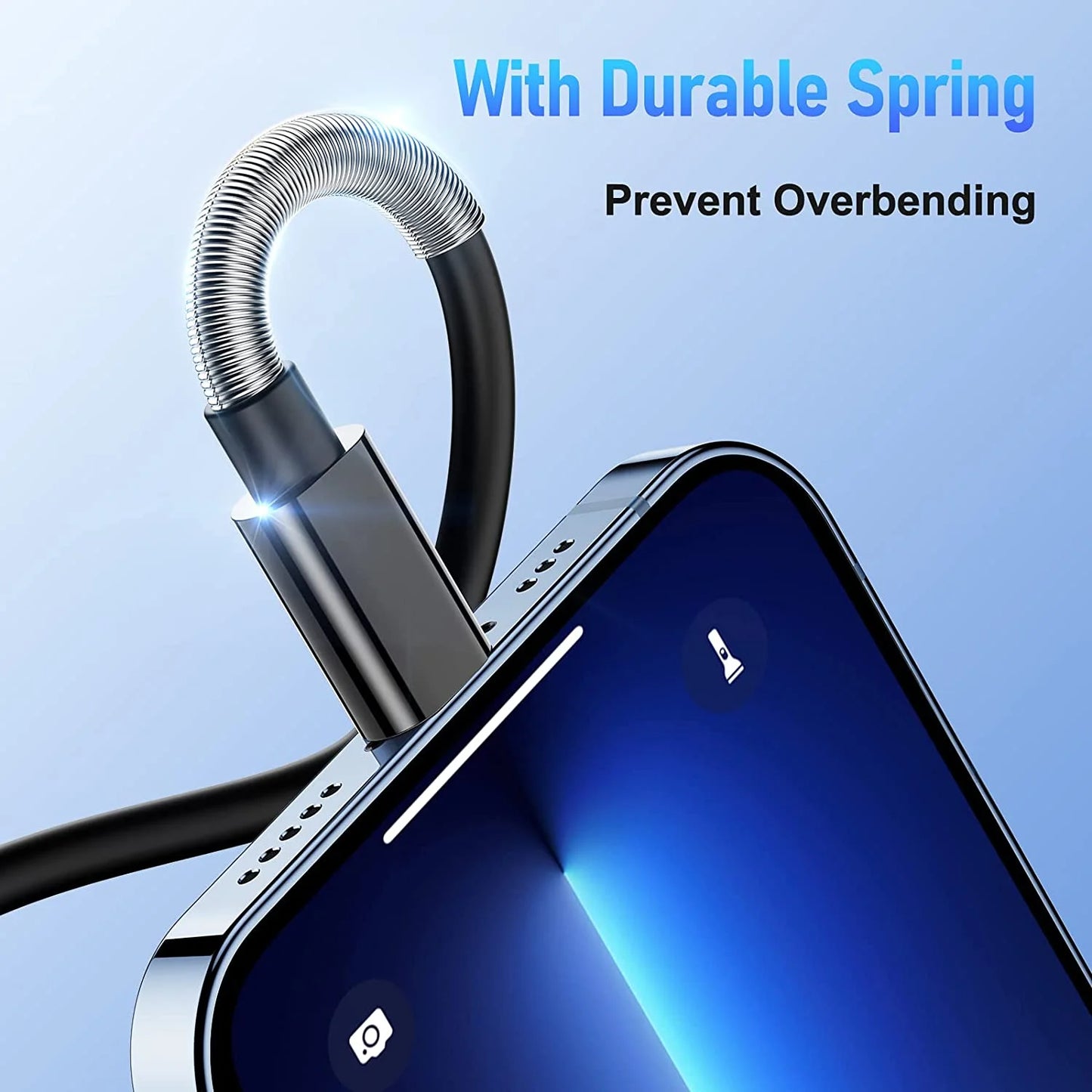 Lighting Cable Compatible for Iphone Charger Cable with Spring Protection,6Ft Charging Cord Compatible for Iphone 14/13 Pro Max/12 Mini/11 Pro/Se/X/8,Ipad Case