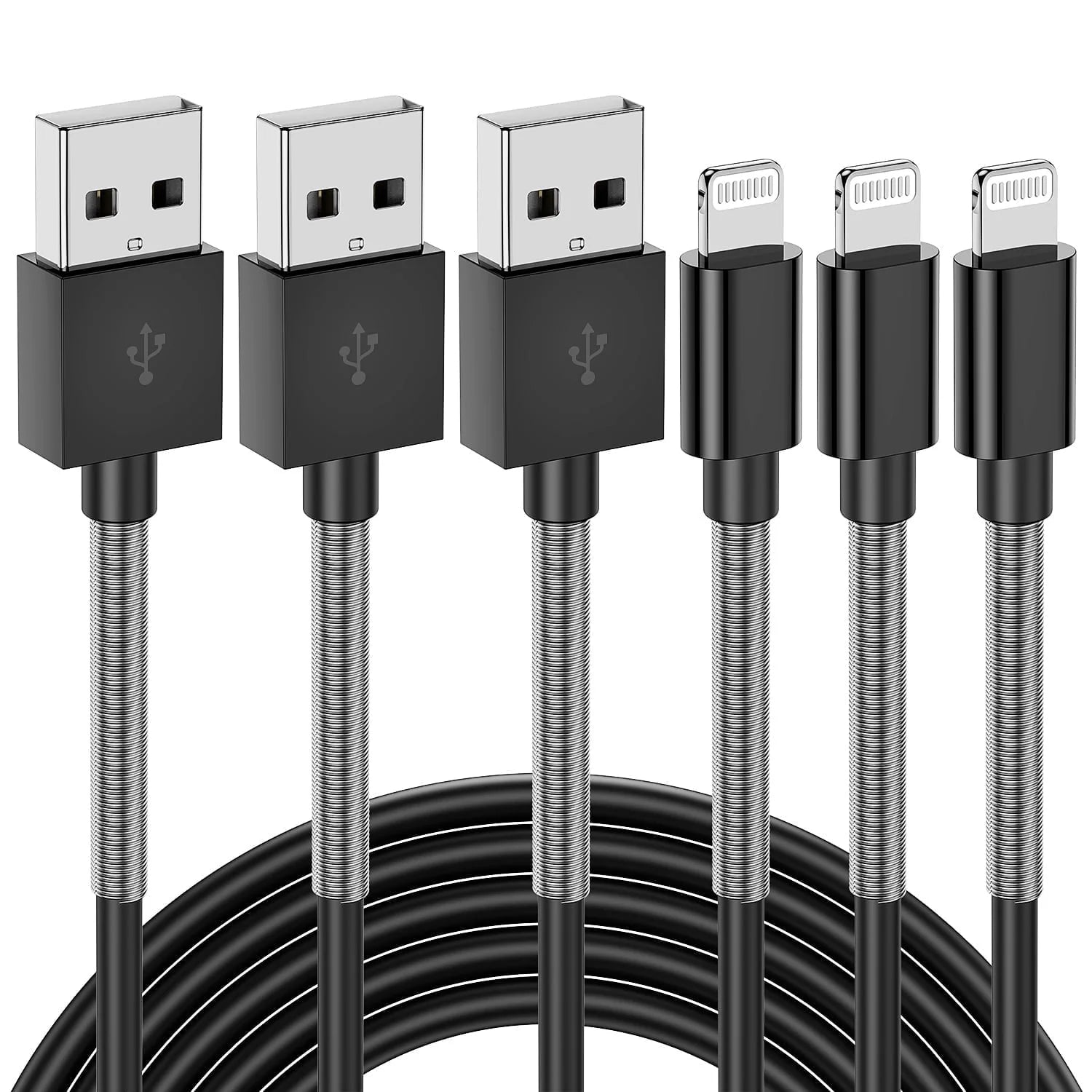 Lighting Cable Compatible for Iphone Charger Cable with Spring Protection,6Ft Charging Cord Compatible for Iphone 14/13 Pro Max/12 Mini/11 Pro/Se/X/8,Ipad Case