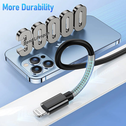 Lighting Cable Compatible for Iphone Charger Cable with Spring Protection,6Ft Charging Cord Compatible for Iphone 14/13 Pro Max/12 Mini/11 Pro/Se/X/8,Ipad Case