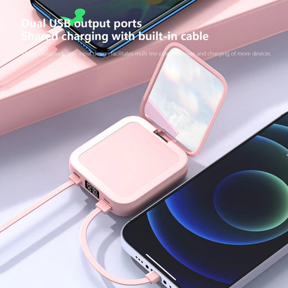 Portable Charger with Built in Cables,10000Mah Mini Power Bank,3 Output 2 Input External Battery Pack Phone Charger Smart Devices and Cell Phone20% off Power Bank Fast Charging